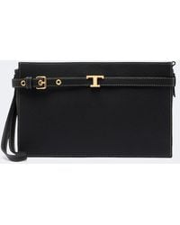 Tod's - T Signature Small Leather Clutch - Lyst