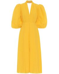 Emilia Wickstead Abito midi Deva in cotone - Giallo