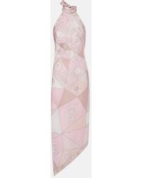 PUCCI - Occhi Silk Twill Maxi Dress - Lyst