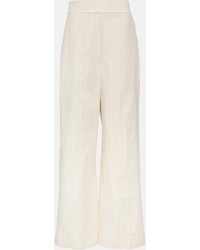 Khaite - Banton Low-rise Cotton Wide-leg Pants - Lyst