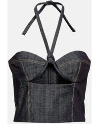 The Mannei - Bustier Aspos in denim con cut-out - Lyst