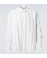Saint Laurent - Cassandre Striped Cotton Poplin Shirt - Lyst