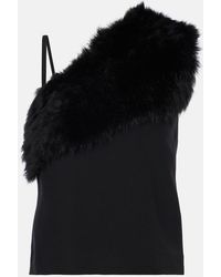TOTEME - One-Shoulder Shearling-Trimmed Top - Lyst