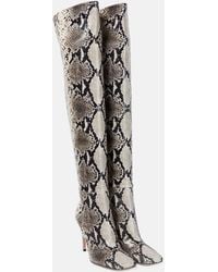 Gianvito Rossi - Snake-effect Leather Over-the-knee Boots - Lyst