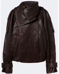 Acne Studios - Cropped Leather Jacket - Lyst