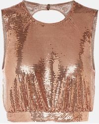 Rabanne - Metallic Mesh Top - Lyst