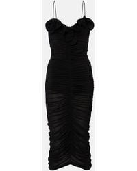 Magda Butrym - Ruched Ruffle Midi Dress - Lyst