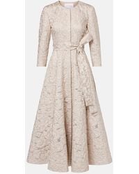 Carolina Herrera - Lame Jacquard Midi Dress - Lyst