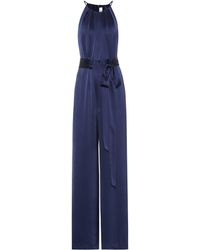 Combi-pantalon En Jersey Stretch Imprimé À Ceinture Milly Diane von Furstenberg en coloris Bleu Femme Vêtements Combinaisons Combinaisons longues 