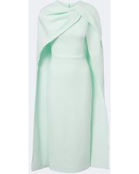 Safiyaa - Oria Caped Crepe Midi Dress - Lyst
