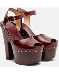 Chloé - Meret Leather Platform Sandals - Lyst