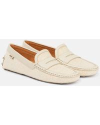 Tod's - Mocasines Gommino De Tweed - Lyst