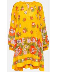 ALÉMAIS - Balloon-Sleeve Floral Minidress - Lyst