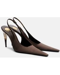 Saint Laurent - Goya Crepe Satin Slingback Pumps - Lyst