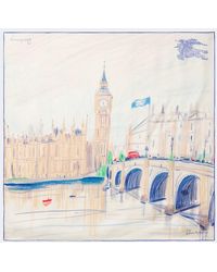 Burberry - Printed Silk Twill Scarf - Lyst