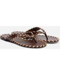Gianvito Rossi - Zaira Leather Thong Sandals - Lyst