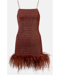 Oséree - Lumiere Plumage Feather-Trimmed Minidress - Lyst