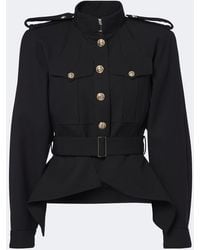 Balmain - Belted Wool Jacket - Lyst