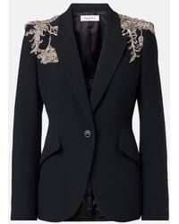 McQueen - Embellished Crepe Blazer - Lyst