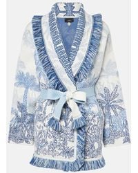 Alanui - Cárdigan de cachemira azul claro con flecos - Lyst