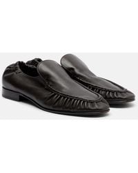 The Row - Soft Ruched Leather Loafers - Lyst