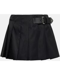Prada - Pleated Gabardine Miniskirt - Lyst