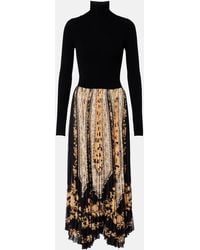 La DoubleJ - Moondance Plisse Satin Midi Dress - Lyst