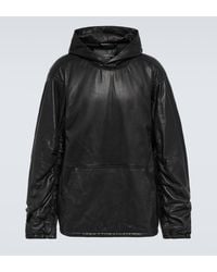 Balenciaga - Sweat-shirt a capuche oversize en cuir - Lyst