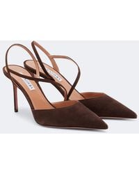 Aquazzura - Dynasty Suede Slingback Pumps - Lyst