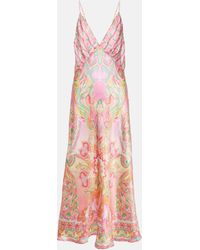 Camilla - Printed Silk Slip Dress - Lyst