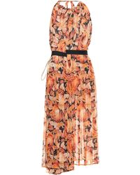 Y. Project Asymmetrisches Kleid aus Chiffon - Orange