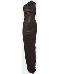 Rick Owens - Athena Asymmetric Draped Leather Gown - Lyst