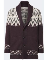 Eleventy - Jacquard Cashmere And Silk Cardigan - Lyst