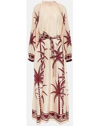 La DoubleJ - Cerere Belted Printed Silk-voile Maxi Dress - Lyst