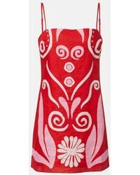 Cala De La Cruz - Ancona Printed Linen Minidress - Lyst