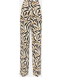 Nanushka - Lanai Floral High-rise Straight Pants - Lyst