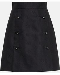 Dolce & Gabbana - Minifalda de jacquard con motivo integral del logotipo DG - Lyst