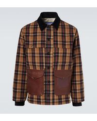 Junya Watanabe - Chaqueta De Algodon A Cuadros Con Piel - Lyst