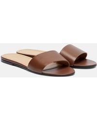 The Row - Signum Leather Slides - Lyst