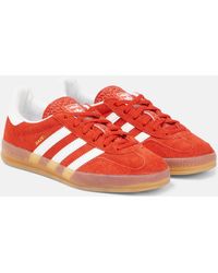 adidas Sneakers Gazelle Indoor mit Veloursleder - Rot