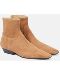 Khaite - Marfa Suede Ankle Boots - Lyst