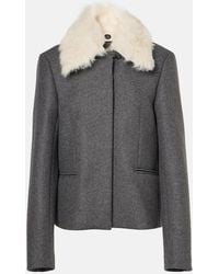 TOTEME - Shearling-Trimmed Wool-Blend Jacket - Lyst