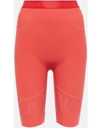 Wolford Shorts Sporty Logo con pizzo - Rosso