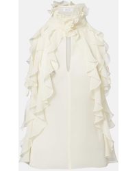 McQueen - Top Aus Seiden-Georgette - Lyst