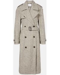 Stella McCartney - Herringbone Wool And Silk Trench Coat - Lyst