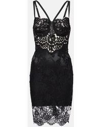 Dolce & Gabbana - Minikleid Aus Spitze - Lyst