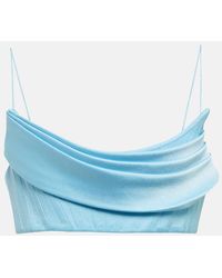 Alex Perry - Carva Satin Crepe Crop Top - Lyst