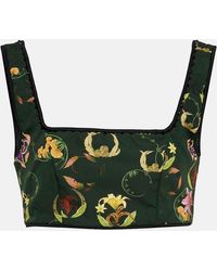 Agua Bendita - Amanda Marina Embroidered Crop Top - Lyst