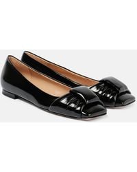 Gianvito Rossi - Paradi Bow-Detail Leather Ballet Flats - Lyst
