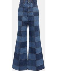 Chloé - Patchwork High-rise Flared Jeans - Lyst